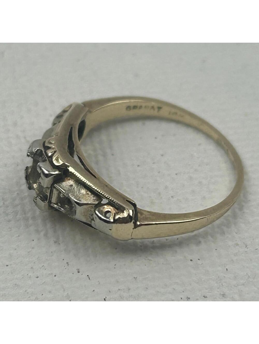 Granat Bros 14k Yellow Gold Engagement Ring Setting Mounting 1.84 Grams NO STONE - Picture 3 of 16